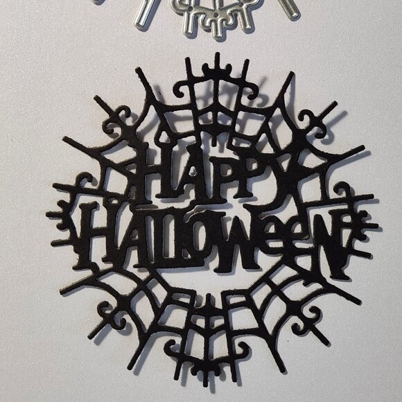 #303 Happy Halloween with Spider Web Die Cardmaking Scrapbooking - Picture 2 of 6